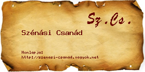 Szénási Csanád névjegykártya